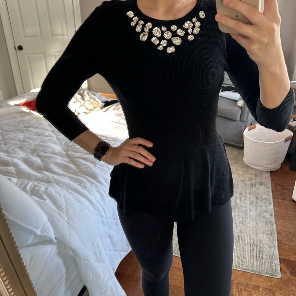 Embellished Black Women's Top‎